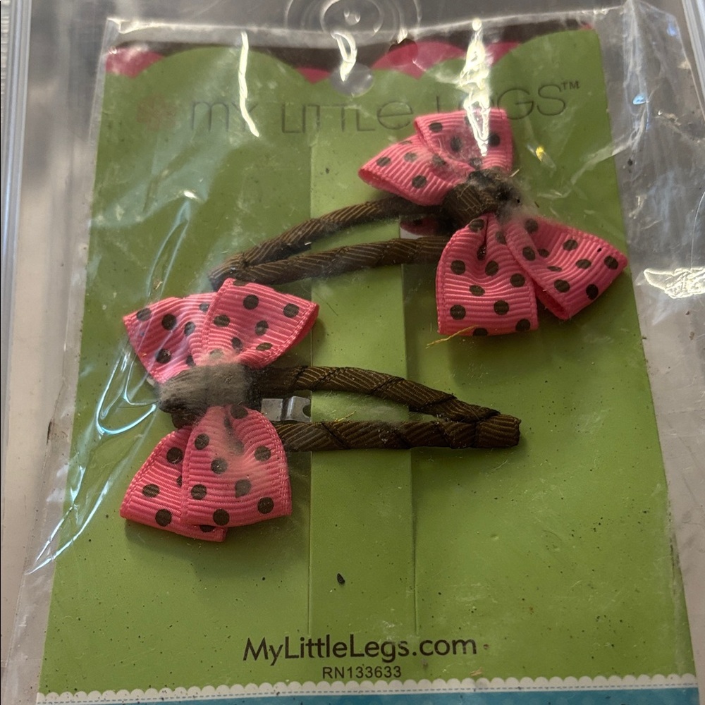 Pink Polka Dot Hair Clips